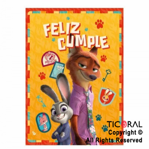 ZOOTOPIA AFICHE FELIZ CUMPLE x 1