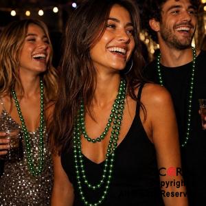 COLGANTE COLLAR DE CUENTAS VERDE SET X 4
