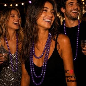 COLGANTE COLLAR DE CUENTAS VIOLETA SET X 4