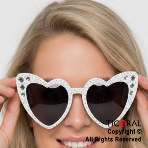 ANTEOJO CORAZON STRASS BLANCO x 1