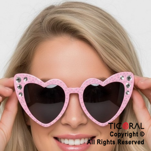ANTEOJO CORAZON STRASS ROSA x 1