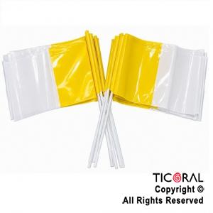 BANDERA PLASTICA PAPAL COMUNION 15 X 25CM x 25 UNIDADES