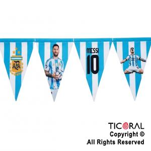 BANDERIN CAMPEONES DEL MUNDO ARGENTINA TELA SUBLIMADA X 1.50 MTS
