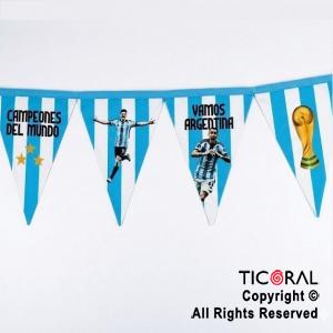 BANDERIN CAMPEONES DEL MUNDO ARGENTINA TELA SUBLIMADA X 1.50 MTS