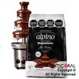 CHOCOLATE ALPINO LODISER PARA CASCADA SEMIAMARGO X 1 KG