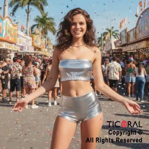 CONJUNTO HOT PANTS PLATA TALLE 40