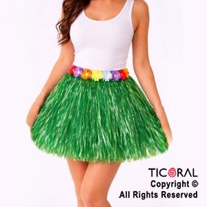 POLLERA HAWAIANA VERDE PLASTICA HS8338 x 1