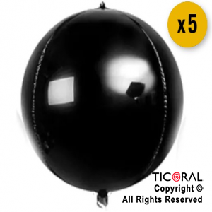 GLOBO MYLAR ORBZ ESFERA 4D NEGRO OVN 20