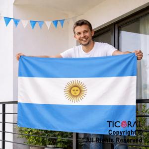 BANDERA TELA ARGENTINA CON SOL 90 X 140 CM