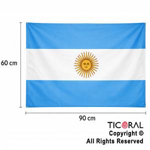 BANDERA TELA ARGENTINA CON SOL 60 X 90 CM
