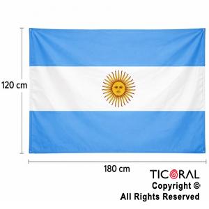 BANDERA TELA ARGENTINA CON SOL 120 X 180 CM