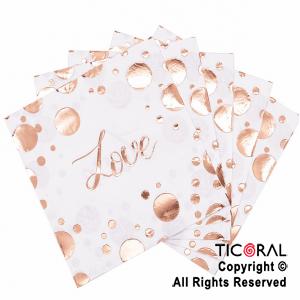 SERVILLETA DE PAPEL LOVE ROSA GOLD 25 x 25 CM x 12 UNIDADES