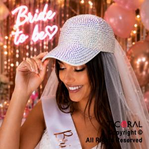 SOMBRERO GORRA TRUCKER CON STRASS BLANCO x 1