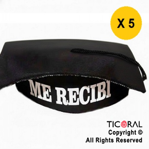 SOMBRERO ME RECIBI JERSEY NEGRO CON IMPRESION x 5