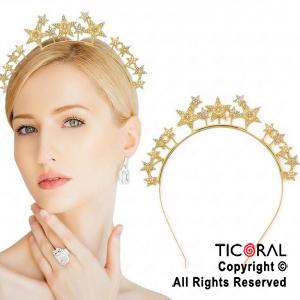 VINCHA METAL ORO ESTRELLAS CON STRASS