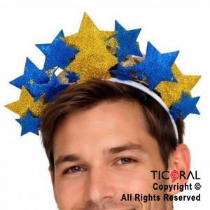 VINCHA ESTRELLAS AZUL Y AMARILLO x 1