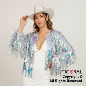 CHAQUETA DE FLECOS IRIDISCENTE x 1