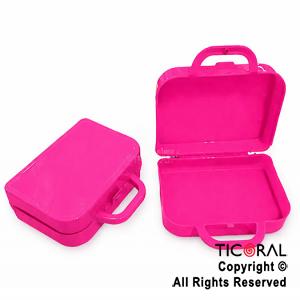 MINI VALIJITA PLASTICA ROSA FUCSIA (14 X 4,5 X 10)