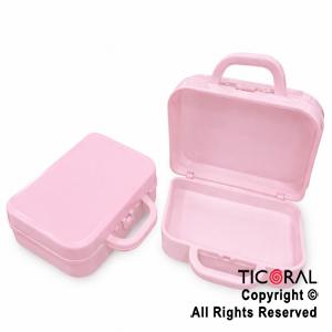MINI VALIJITA PLASTICA ROSA PASTEL (14 X 4,5 X 10)