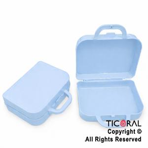 MINI VALIJITA PLASTICA CELESTE PASTEL (14 X 4,5 X 10)