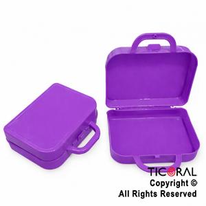 MINI VALIJITA PLASTICA VIOLETA (14 X 4,5 X 10)