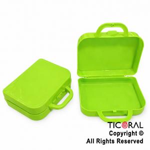 MINI VALIJITA PLASTICA VERDE MANZANA (14 X 4,5 X 10)