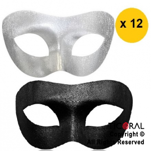 ANTIFAZ FANTASMA DE LA OPERA NEGRO Y PLATA  X 12