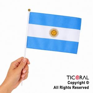 BANDERA TELA ARGENTINA 14 X 19 CM (PACK X 12 UNIDADES)