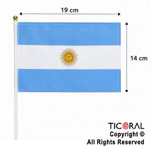 BANDERA TELA ARGENTINA 14 X 19 CM (PACK X 12 UNIDADES)
