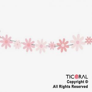 BANDERIN MARGARITAS TONOS ROSAS