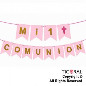 BANDERIN MI 1� COMUNION ROSA (BAMCRS)