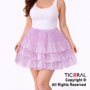 POLLERA TUTU ADULTO LISA ROSA CON 3 VOLADOS DE 40CM DE LARGO (HS2489-2)