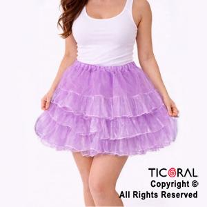 POLLERA TUTU ADULTO LISA LILA CON 3 VOLADOS DE 40CM DE LARGO ( HS2489-3)