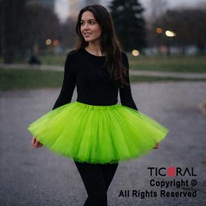 POLLERA TUTU ADULTO LISA VERDE MANZANA DE 40 CM DE LARGO