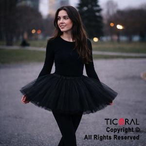 POLLERA TUTU ADULTO LISA NEGRO DE 40 CM DE LARGO