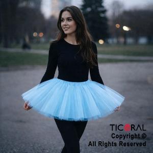POLLERA TUTU ADULTO LISA CELESTE DE 40 CM DE LARGO