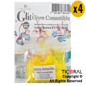 GIVRE COMESTIBLE GLIT AMARILLO X 4 UNIDADES X 1