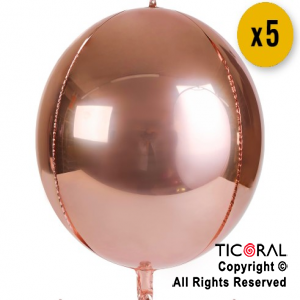 GLOBO MYLAR ORBZ ESFERA 4D ROSA GOLD OVN 20