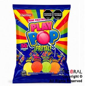 CHUPETIN PLAY POP MINI PALETAS FRUTAL X 50 UNIDADES