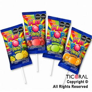 CHUPETIN PLAY POP MINI PALETAS FRUTAL X 50 UNIDADES
