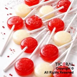 CHUPETIN MINI PALETA BLANCO Y ROJO TOPOLIN X 50 UNIDADES