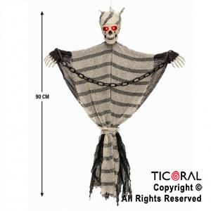 ADORNO COLGANTE PRISIONERO CON LUZ Y SONIDO 90 CM (U2603-104) HALLOWEEN