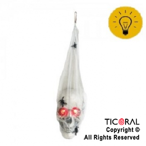 CALAVERA MOMIA ENVUELTA CON LUZ LED 50 CM X 1