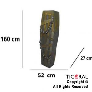 ATAUD DEL MAS ALLA DECORACION TERROR CON SONIDO Y MOVIMIENTO 52 X 27 X 160 CM
