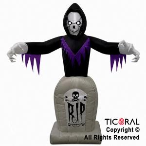 INFLABLE DECORACION TUMBA EMBRUJADA LUMINOSO TERROR 1.8 MTS