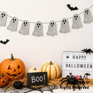GUIRNALDA FANTASMA GIBRE PLATA HALLOWEEN (10671)