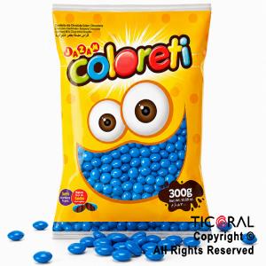 LENTEJAS DE CHOCOLATE COLORETI COLOR AZUL X 300 GR
