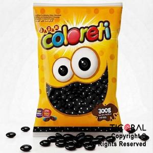 LENTEJAS DE CHOCOLATE COLORETI COLOR NEGRO X 300 GR
