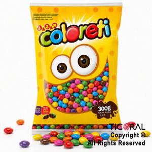 LENTEJAS DE CHOCOLATE COLORETI MULTICOLOR X 300 GR