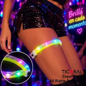 VINCHA LUMINOSA FLUO MULTIUSO MULTICOLOR X 6 UNIDADES